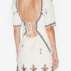 Zatini Short Open Back Embroidered Gauze Dress Zatini Short Open Back Embroidered Gauze Dress