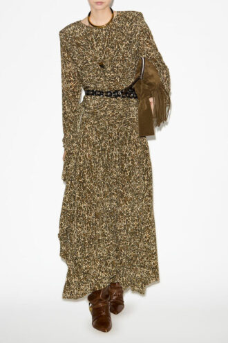 Zeidi Draped Leopard Print Dress