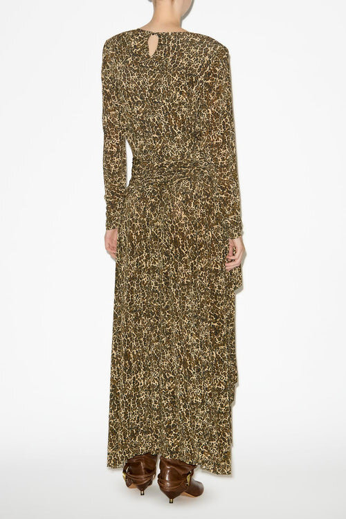 Zeidi Draped Leopard Print Dress Zeidi Draped Leopard Print Dress