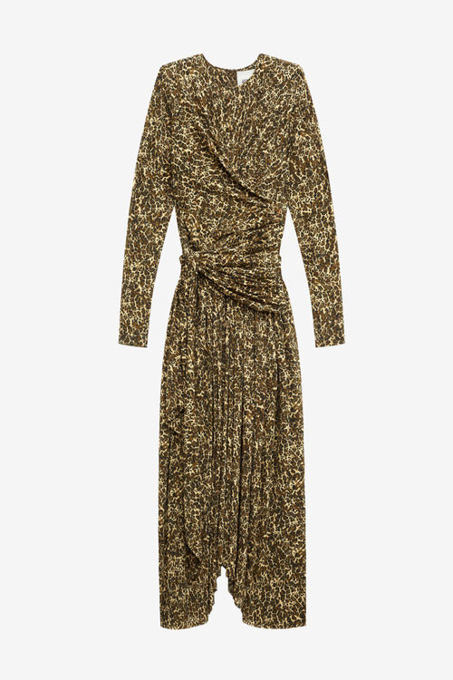 Zeidi Draped Leopard Print Dress Zeidi Draped Leopard Print Dress