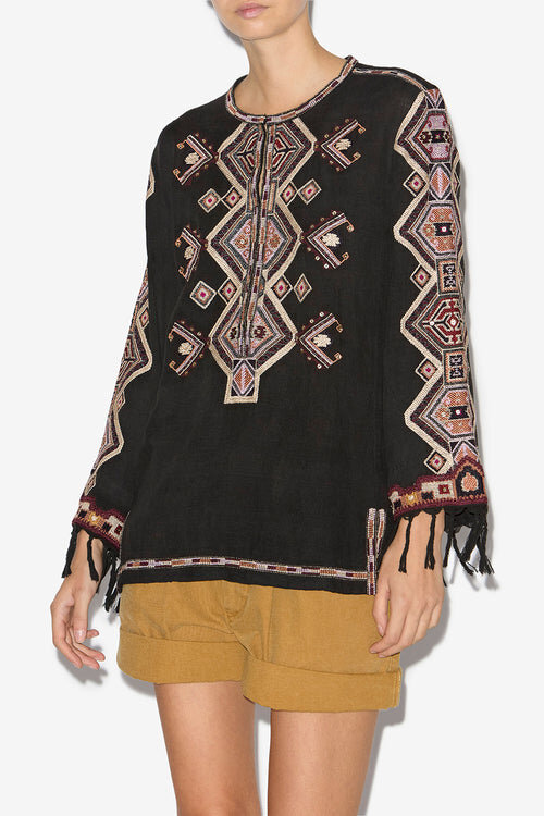 Zelda Embroidered Matka Silk Blouse Zelda Embroidered Matka Silk Blouse