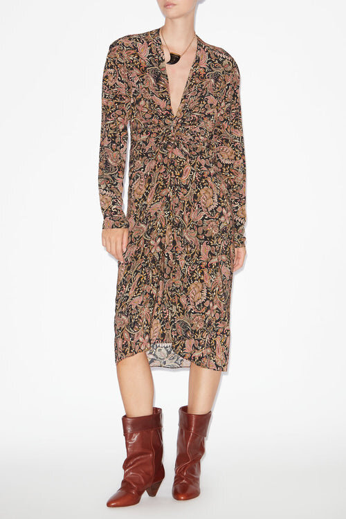 Zeliha Printed Long-Sleeve Midi Dress Zeliha Printed Long-Sleeve Midi Dress