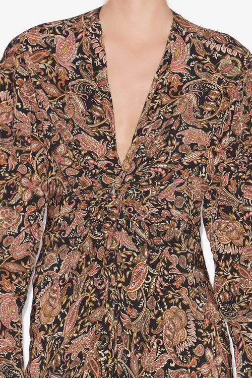 Zeliha Printed Long-Sleeve Midi Dress Zeliha Printed Long-Sleeve Midi Dress