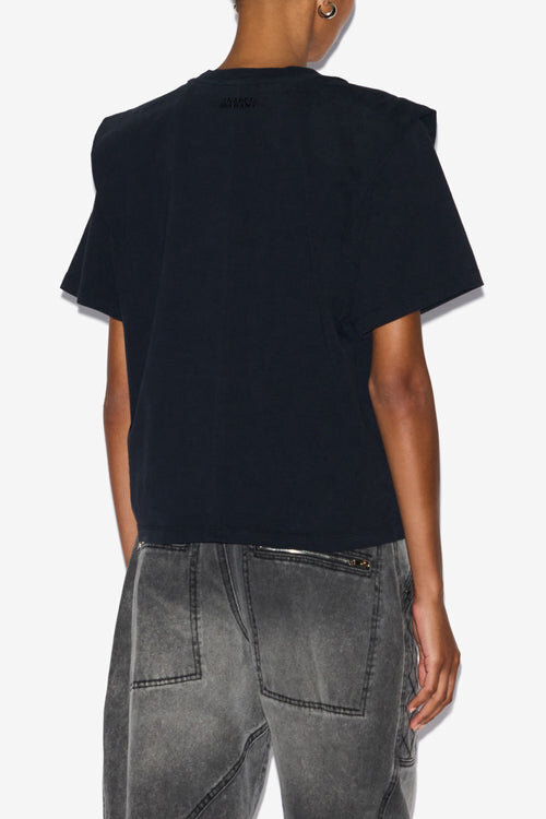 Zelitos Plain-Colored Cotton T-Shirt with Shoulder Pads Zelitos Plain-Colored Cotton T-Shirt with Shoulder Pads
