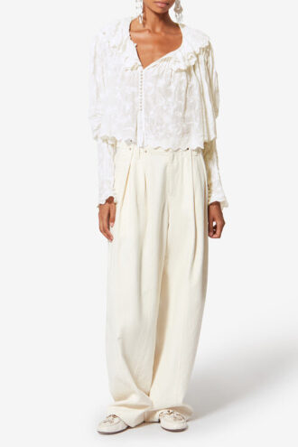 Zelly Frilly Floral Cotton and Silk Top Zelly Frilly Floral Cotton and Silk Top