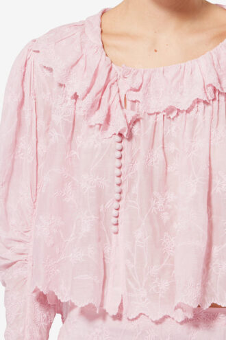 Zelly Frilly Floral Cotton and Silk Top Zelly Frilly Floral Cotton and Silk Top
