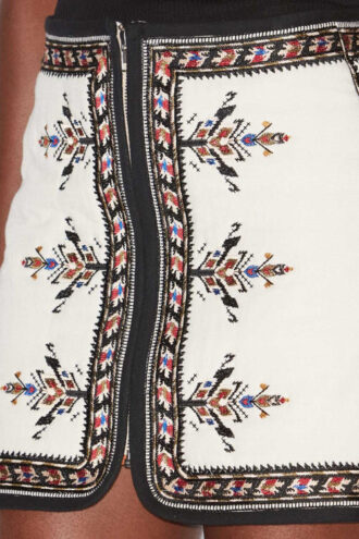 Zeria Embroidered Gauze Mini Skirt