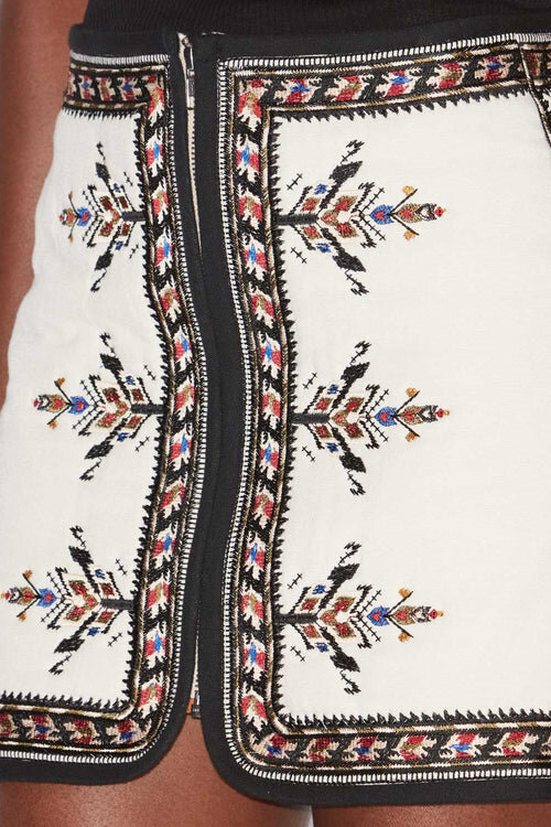 Zeria Embroidered Gauze Mini Skirt Zeria Embroidered Gauze Mini Skirt