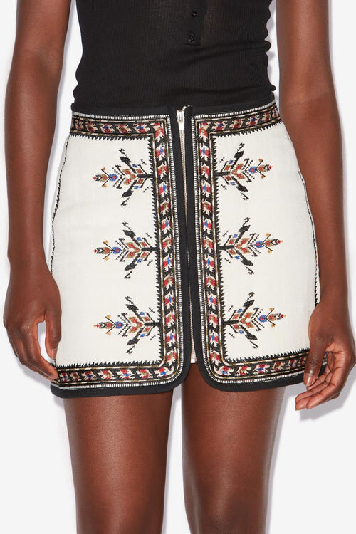 Zeria Embroidered Gauze Mini Skirt Zeria Embroidered Gauze Mini Skirt