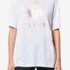 Zewel Plain-Colored Linen T-Shirt with Logo