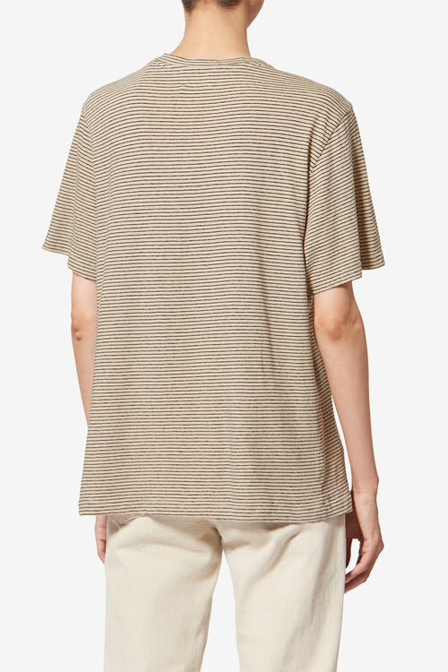 Zewel Striped Cotton and Linen T-Shirt Zewel Striped Cotton and Linen T-Shirt