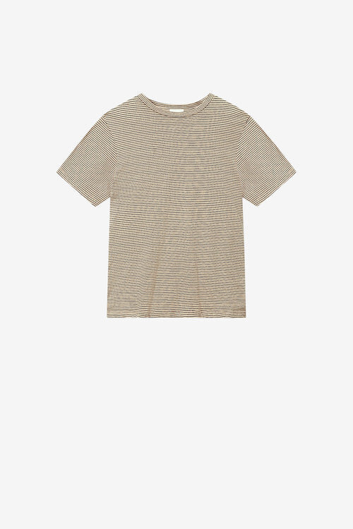 Zewel Striped Cotton and Linen T-Shirt Zewel Striped Cotton and Linen T-Shirt