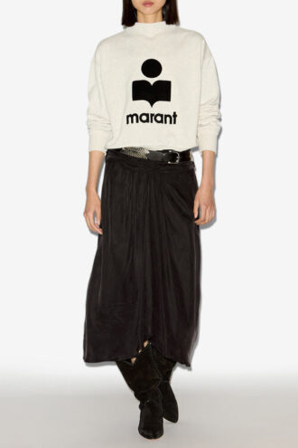 Zoan Gathered Satin Midi Skirt Zoan Gathered Satin Midi Skirt