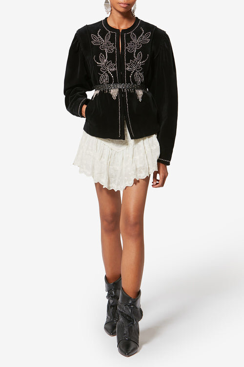 Zoelia Embroidered Silk and Cotton Shorts Zoelia Embroidered Silk and Cotton Shorts
