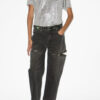 Zoeline Metallic Jersey T-Shirt with Logos
