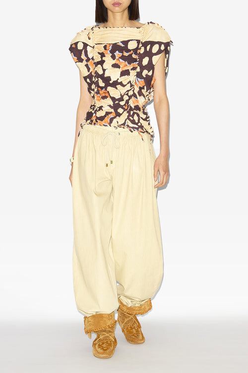 Zohra Printed Woven Jersey Top Zohra Printed Woven Jersey Top
