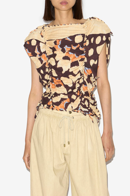 Zohra Printed Woven Jersey Top Zohra Printed Woven Jersey Top