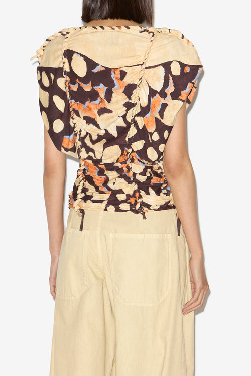 Zohra Printed Woven Jersey Top Zohra Printed Woven Jersey Top