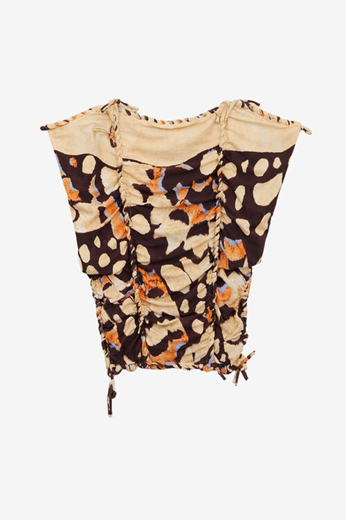 Zohra Printed Woven Jersey Top Zohra Printed Woven Jersey Top