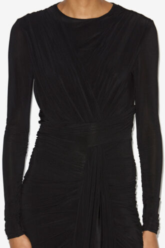 Zorah Draped Dress in Plain-Colored Jersey