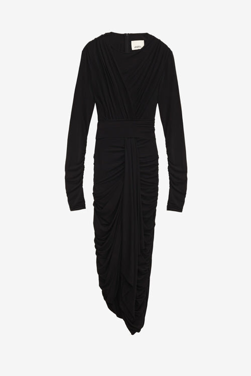 Zorah Draped Dress in Plain-Colored Jersey Zorah Draped Dress in Plain-Colored Jersey